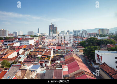 Georgetown, Malaysia - 27. März 2016: Blick über die Altstadt von Georgetown am 27. März 2016 in Penang, Malaysia. Stockfoto