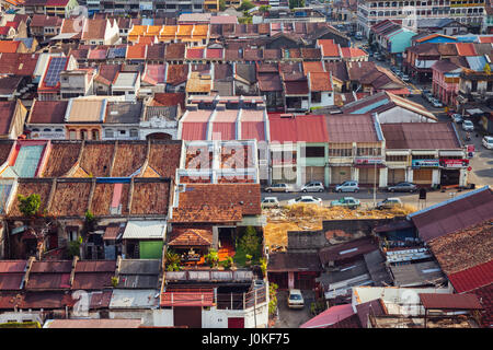 Georgetown, Malaysia - 27. März 2016: Blick über die Altstadt von Georgetown am 27. März 2016 in Penang, Malaysia. Stockfoto