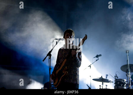 BENICASSIM, Spanien - 16 JUL: Echo und das Bunnymen (Rockband in Liverpool) führen in Konzert im FIB Festival am 16. Juli 2016 in Benicassim, S Stockfoto