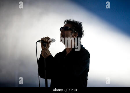 BENICASSIM, Spanien - 16 JUL: Echo und das Bunnymen (Rockband in Liverpool) führen in Konzert im FIB Festival am 16. Juli 2016 in Benicassim, S Stockfoto