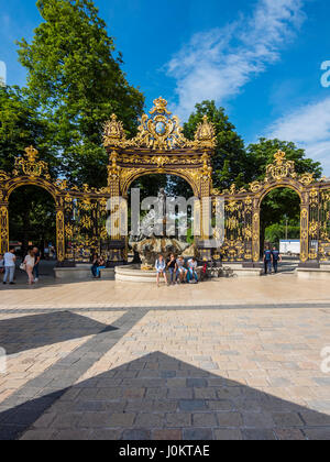 Amphitrite Brunnen am Place Stanislas, Nancy, Meurthe-et-Moselle, Lothringen, Frankreich Stockfoto