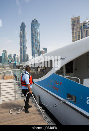 Wasser-Taxi-Station, Business Bay Marine Transport Station, Dubai, Vereinigte Arabische Emirate. Stockfoto