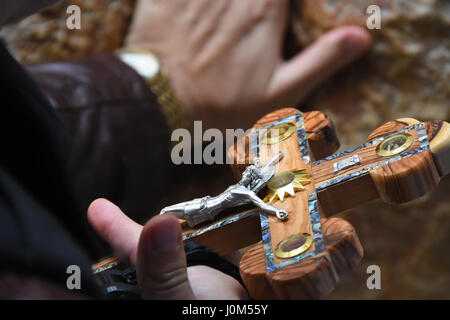 Via Dolorosa überqueren, Closeup, Jerusalem, Israel Stockfoto