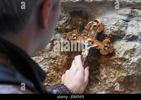 Via Dolorosa cross Jerusalem, Israel Stockfoto