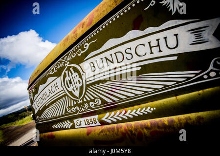 Oldtimer LKW bei Gundlach Bundschu Weingut, Sonoma, USA. Stockfoto