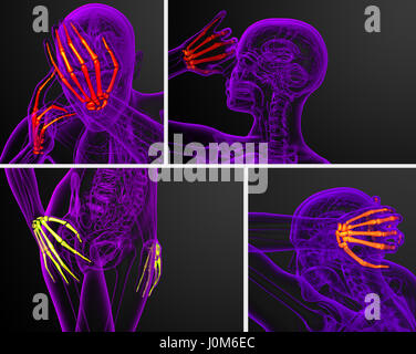 3D Rendering Außenillustration die Skeletthand Stockfoto