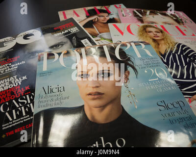 Luxus UK Magazine, Vogue, GQ, Harpers Bazaar, Porter, Tatler, Stockfoto