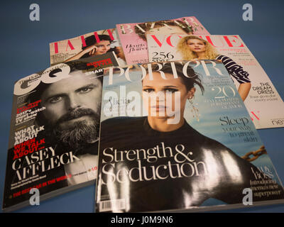 Luxus UK Magazine, Vogue, GQ, Harpers Bazaar, Porter, Tatler, Stockfoto