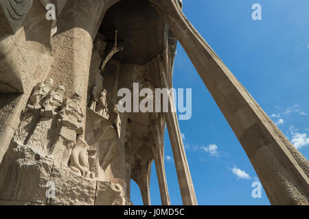 architektonische Details von Kathedrale La Sagrada Familia Stockfoto