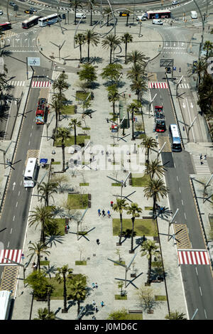 Luftaufnahme des Barcelona World Trade Center avenue Stockfoto