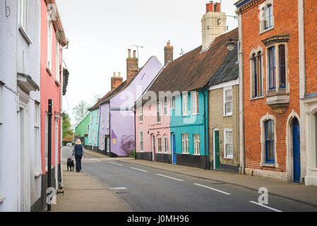 Bungay Suffolk UK, Bridge Street im Zentrum von Markt Stadt von Bungay in Suffolk, England, UK Stockfoto