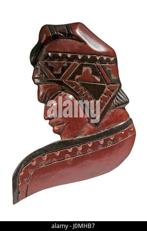 Stillleben mit brasilianischen männlichen Maske in Holz geschnitzt Stockfoto