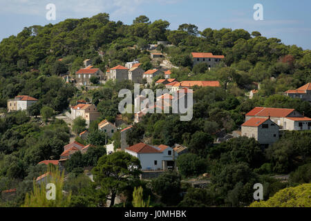 Dorf Goveđari auf der Insel Mljet, der Adria in Kroatien Stockfoto