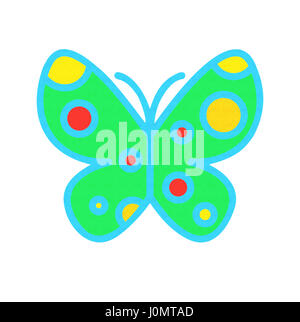 Hellen Multi farbige Schmetterling auf weißem Hintergrund Stockfoto