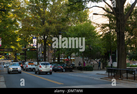 Greenville in South Carolina Verkehr in der Innenstadt an der Main Street-Stadtmitte Stockfoto