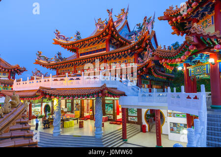 Thean Hou buddhistischer Tempel in der Abenddämmerung, Kuala Lumpur, Malaysia Stockfoto