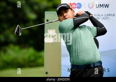 Kuala Lumpur, Malaysia. 15. April 2017. Bilder von der letzten Runde der PGM-UMW-Meisterschaft. Bildnachweis: Mike Casper/Alamy Live-Nachrichten Stockfoto