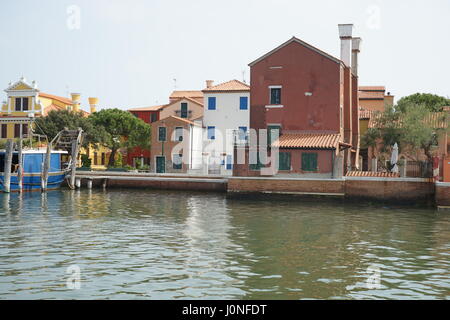 Blick auf pellestrina von der Lagune. Stockfoto