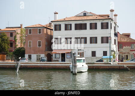 Blick auf pellestrina von der Lagune. Stockfoto