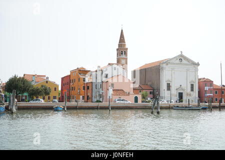 Blick auf pellestrina von der Lagune. Stockfoto