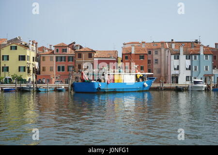 Blick auf pellestrina von der Lagune. Stockfoto