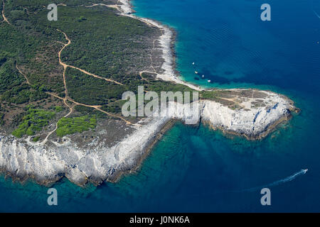 Luftaufnahme der Halbinsel Kamenjak in Istrien, Kroatien Stockfoto