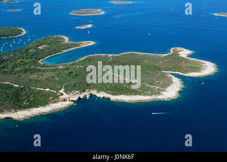 Luftaufnahme der Halbinsel Kamenjak in Istrien, Kroatien Stockfoto