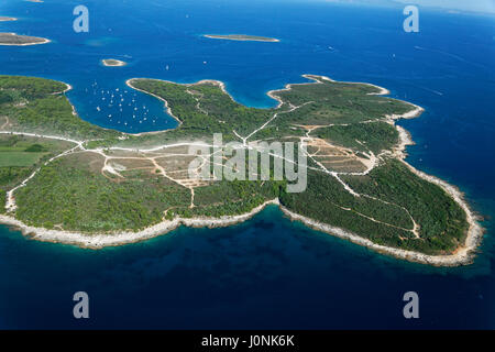 Luftaufnahme der Halbinsel Kamenjak in Istrien, Kroatien Stockfoto