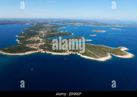 Luftaufnahme der Halbinsel Kamenjak in Istrien, Kroatien Stockfoto