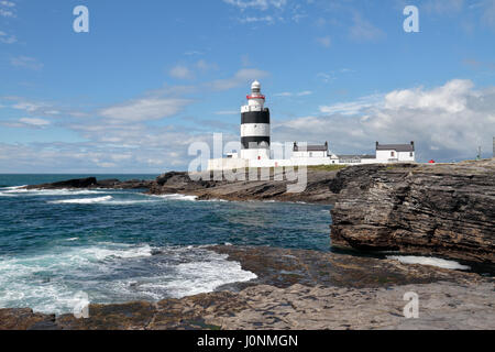 Der Haken Leuchtturm auf der Halbinsel Hook, Co Wexford, Irland. Stockfoto