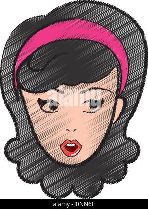nette Frau Pop-Art Charakter Stock Vektor