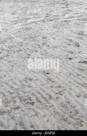 Wasser-gewellt flachen Sand am Strand (Mid Cornwall). Stockfoto