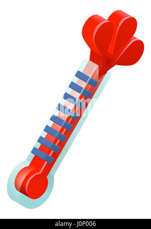 Eine heiße Thermometer platzen oder explodieren isometrischen 3d Symbol Stockfoto