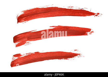 Satz von roter Farbe Linien auf dem weißen Hintergrund isoliert Stockfoto