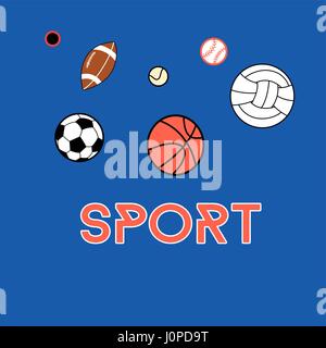 Sport blau leuchtenden Vektor Hintergrund mit Kugeln Stock Vektor