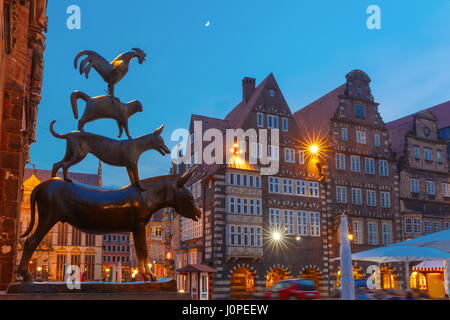 Die Bremer Stadtmusikanten in Bremen, Deutschland Stockfoto