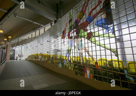 Kunstwerk an der Stillwell Avenue Subway Station, Coney Island in Brooklyn, New York Stockfoto