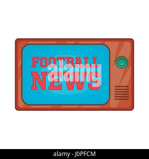 Fußball-News auf Retro-TV-Symbol, Cartoon-Stil Stock Vektor