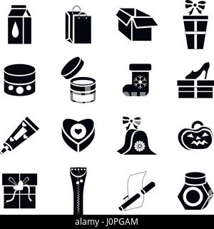 Verpackung-Symbole-Set, einfachen Stil Stock Vektor