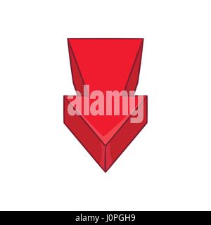 Roter Pfeil-Symbol im Cartoon-Stil Stock Vektor