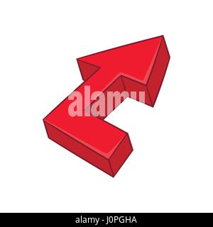 Roter Pfeil-Symbol im Cartoon-Stil Stock Vektor