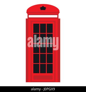 Telefonzelle Symbol, flachen Stil Stock Vektor