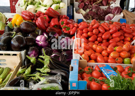 Gemüse-stall, Campo dei Fiori Markt, Rome, Lazio, Italien, Europa Stockfoto