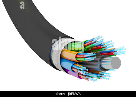 Lichtwellenleiter, 3D-Rendering isolierten auf weißen Hintergrund Stockfoto