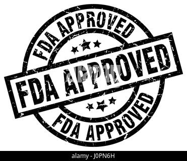 FDA genehmigt schwarze Runde Grunge-Stempel Stock Vektor