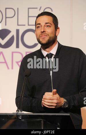 Zachary Levi besucht das Volk Wahl Awards 2016 Nominee Ankündigung auf das Paley Center for Media am 3. November 2015 in Los Angeles, Kalifornien. Stockfoto