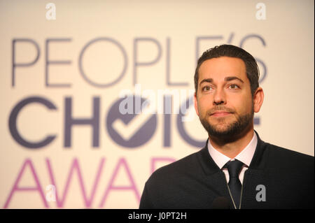 Zachary Levi besucht das Volk Wahl Awards 2016 Nominee Ankündigung auf das Paley Center for Media am 3. November 2015 in Los Angeles, Kalifornien. Stockfoto