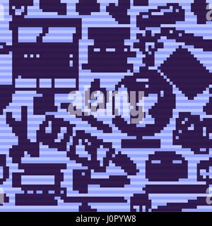 Schule-Artikel auf einem Blatt Schulheft. Zurück zur Schule. Blaue Kugel-Feder-Zeichnung. Vektor-Illustration. Satz Stock Vektor