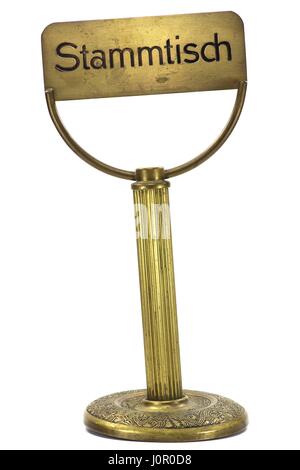 Deutsche cracker-barrel Zeichen isoliert auf weißem Hintergrund Stockfoto