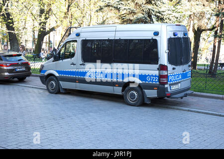 Polnische Polizei-Transporter, Krakau Stockfoto